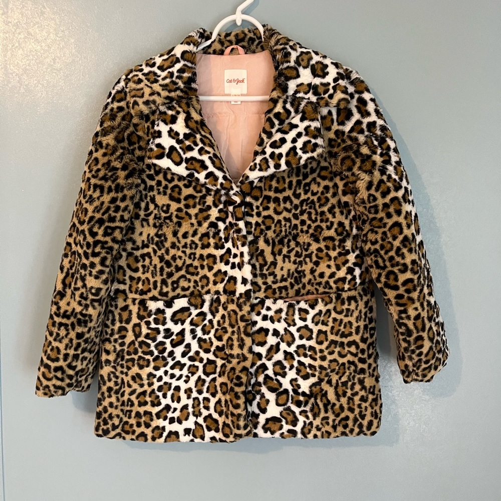 Girls Cat & Jack leopard print jacket